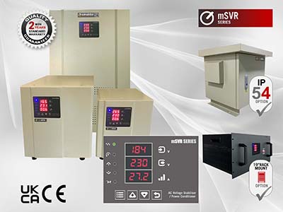 mSVR Single Phase Voltage Stabilisers / Conditioners
